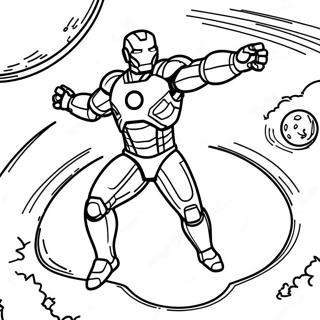 Página Para Colorear De Iron Man En El Espacio 45584-36034