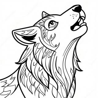 Howling Wolf Face Coloring Page 45594-36053