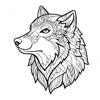 Howling Wolf Face Coloring Page 45594-36055