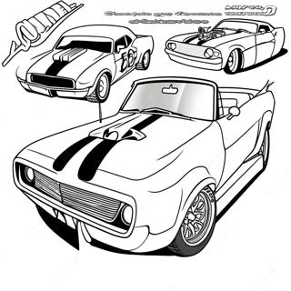 Hot Rod Muscle Car Coloring Page 4560-3626