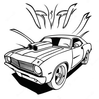 Hot Rod Muscle Car Coloring Page 4560-3627