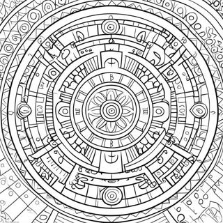 Aztec Calendar Coloring Pages