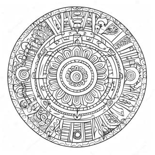 Calendarul Aztec Pagini De Colorat