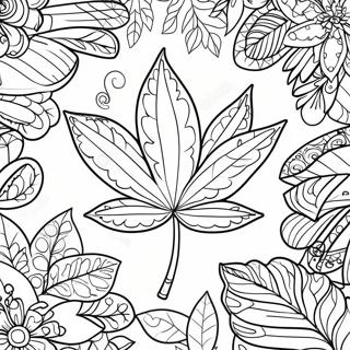 Detailed Pot Leaf Coloring Page 45634-36069