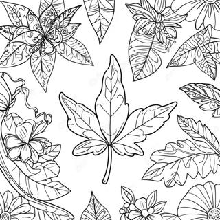 Detailed Pot Leaf Coloring Page 45634-36070