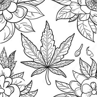 Detailed Pot Leaf Coloring Page 45634-36071