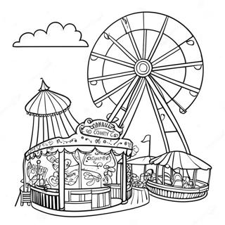 Colorful County Fair Rides Coloring Page 45684-36125