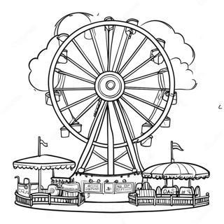 Colorful County Fair Rides Coloring Page 45684-36128