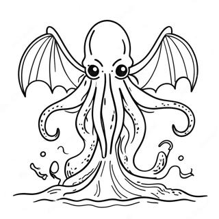 Cthulhu Rising From The Ocean Coloring Page 45864-36253