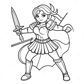 Female Warrior Coloring Pages