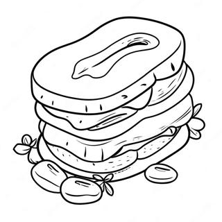 Page À Colorier De Sandwich Au Beurre De Cacahuète Et À La Confiture 45953-36338