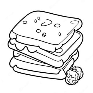 Page À Colorier De Sandwich Au Beurre De Cacahuète Et À La Confiture 45953-36339