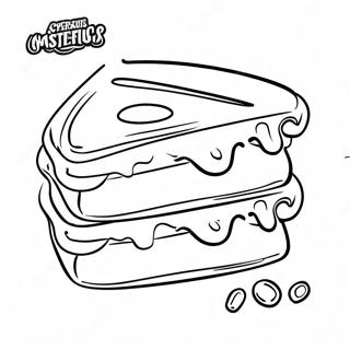 Page À Colorier De Sandwich Au Beurre De Cacahuète Et À La Confiture 45953-36340