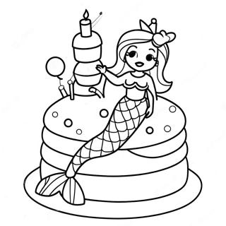 Mermaid Cake With Colorful Sprinkles Coloring Page 45993-36351