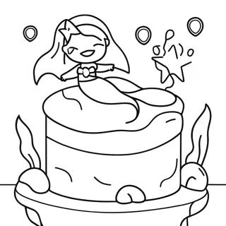 Underwater Mermaid Cake Coloring Page 45994-36370