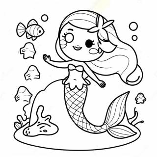 Underwater Mermaid Cake Coloring Page 45994-36372