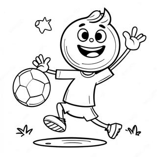 Happy Stickman Playing Soccer Coloring Page 46074-36413