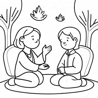 Friendly Mediation Coloring Page 46084-36421