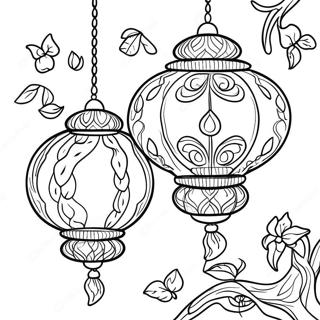 Tangled Lanterns Coloring Pages