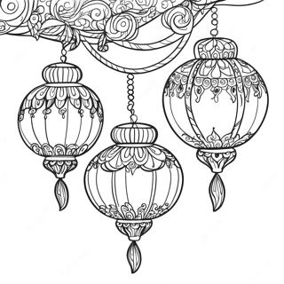 Tangled Lanterns Coloring Pages