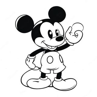 Pagini De Colorat Cu Mickey Mouse Jucăuș În Pantaloni Scurți Colorați 46144-36481