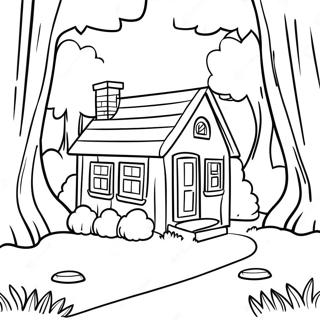 Cozy Little House In The Big Woods Coloring Page 46234-36549