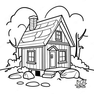 Cozy Little House In The Big Woods Coloring Page 46234-36550