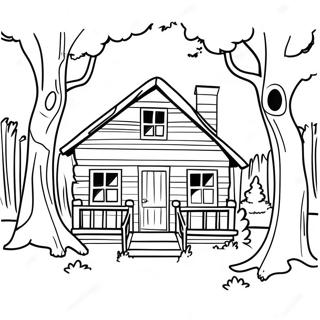 Cozy Little House In The Big Woods Coloring Page 46234-36551