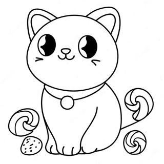 Candy Cat Coloring Pages