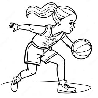 Girl Basketball Player Dribbling Coloring Page 46363-36650