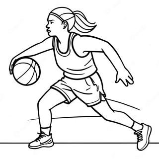 Girl Basketball Player Dribbling Coloring Page 46363-36652