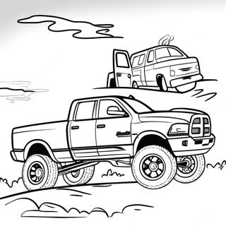 Dodge Ram 1500 Diesel Lifted Truck Coloring Page 46413-36683