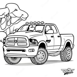 Dodge Ram 1500 Diesel Lifted Truck Coloring Page 46413-36684