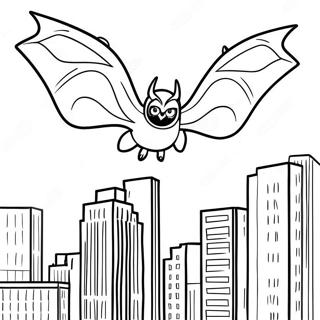 Mothman Flying Over The City Coloring Page 46444-36714