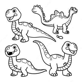 Colorful Dinosaurs Coloring Page 46534-36785