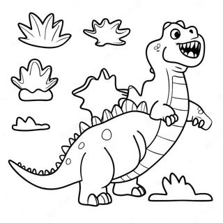 Colorful Dinosaurs Coloring Page 46534-36787