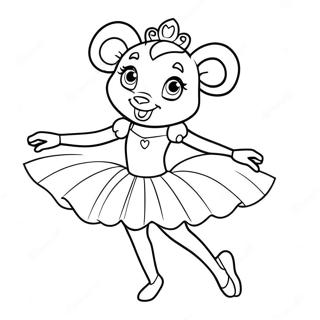 Angelina Ballerina In A Beautiful Tutu Coloring Page 46554-36803