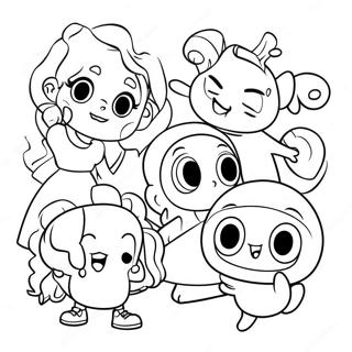 Colorful Kidcore Characters Coloring Page 46614-36848