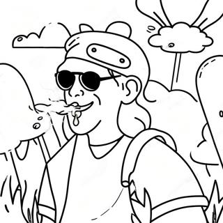 Chill Stoner Vibes Coloring Page 4661-3716