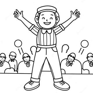 Cheerful Talent Show Performer Coloring Page 46624-36862