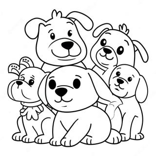 Cute Dog Family Coloring Page 46633-36853