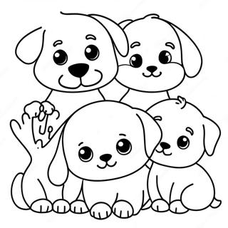 Cute Dog Family Coloring Page 46633-36854