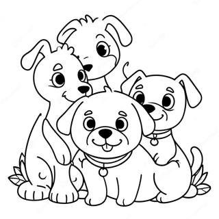 Cute Dog Family Coloring Page 46633-36855