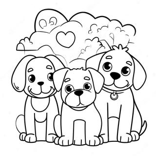 Cute Dog Family Coloring Page 46633-36856