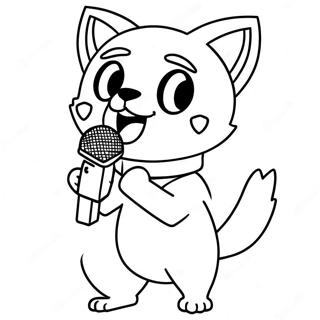 Cute Aggretsuko Singing Coloring Page 46654-36891