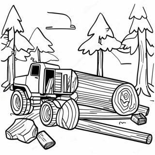 Logging Scene Coloring Page 46683-36895