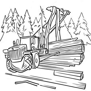 Logging Scene Coloring Page 46683-36896