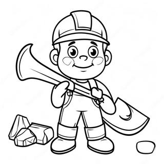 Cute Logger With Axe Coloring Page 46684-36912