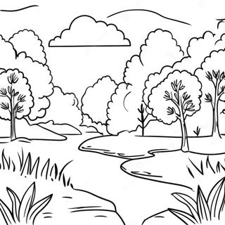 Outdoor Scenic Landscape Coloring Page 4670-3722