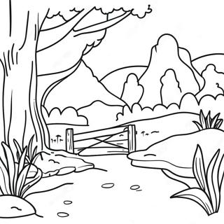 Outdoor Scenic Landscape Coloring Page 4670-3723